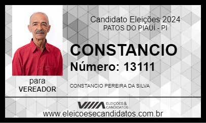 Candidato CONSTANCIO 2024 - PATOS DO PIAUÍ - Eleições