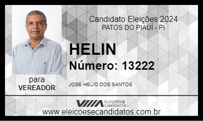 Candidato HELIN 2024 - PATOS DO PIAUÍ - Eleições