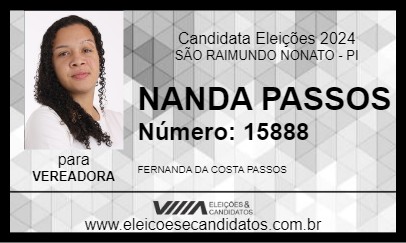 Candidato NANDA PASSOS 2024 - SÃO RAIMUNDO NONATO - Eleições