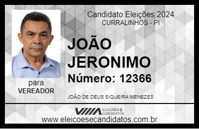 Candidato JOÃO JERONIMO 2024 - CURRALINHOS - Eleições