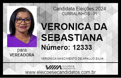 Candidato VERONICA DA SEBASTIANA 2024 - CURRALINHOS - Eleições