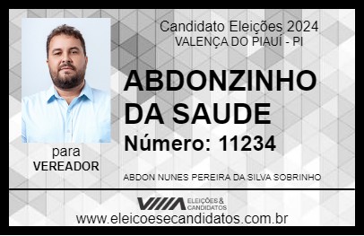 Candidato ABDONZINHO DA SAUDE 2024 - VALENÇA DO PIAUÍ - Eleições