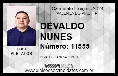 Candidato DEVALDO NUNES 2024 - VALENÇA DO PIAUÍ - Eleições