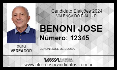 Candidato BENONI JOSE 2024 - VALENÇA DO PIAUÍ - Eleições