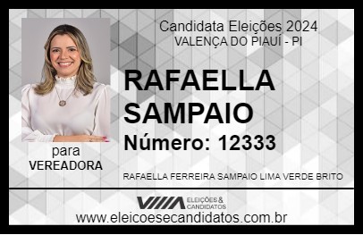 Candidato RAFAELLA SAMPAIO 2024 - VALENÇA DO PIAUÍ - Eleições