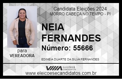 Candidato NEIA FERNANDES 2024 - MORRO CABEÇA NO TEMPO - Eleições