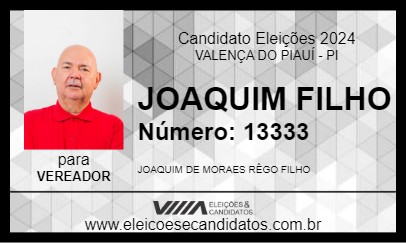 Candidato JOAQUIM FILHO 2024 - VALENÇA DO PIAUÍ - Eleições