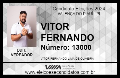 Candidato VITOR FERNANDO 2024 - VALENÇA DO PIAUÍ - Eleições