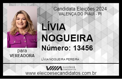 Candidato LÍVIA NOGUEIRA 2024 - VALENÇA DO PIAUÍ - Eleições