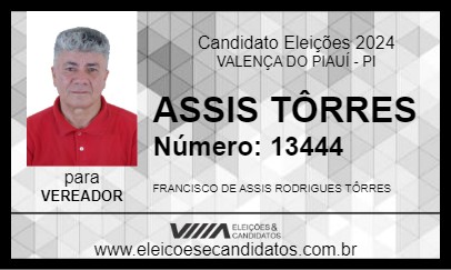 Candidato ASSIS TÔRRES 2024 - VALENÇA DO PIAUÍ - Eleições