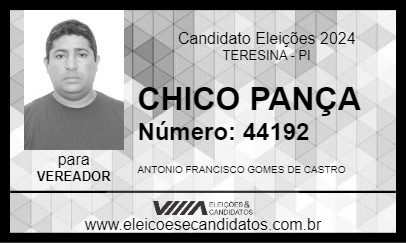 Candidato CHICO PANÇA 2024 - TERESINA - Eleições