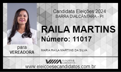 Candidato RAILA MARTINS 2024 - BARRA D\ALCÂNTARA - Eleições