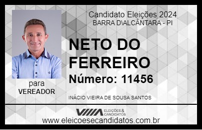 Candidato NETO DO FERREIRO 2024 - BARRA D\ALCÂNTARA - Eleições