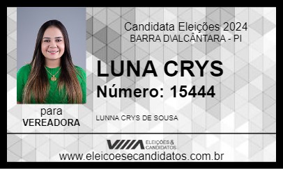 Candidato LUNA CRYS 2024 - BARRA D\ALCÂNTARA - Eleições