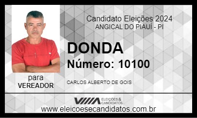 Candidato DONDA 2024 - ANGICAL DO PIAUÍ - Eleições