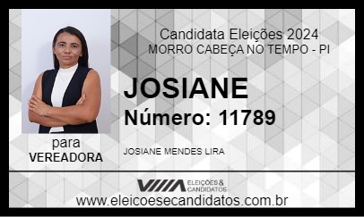 Candidato JOSIANE 2024 - MORRO CABEÇA NO TEMPO - Eleições