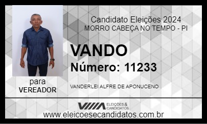 Candidato VANDO 2024 - MORRO CABEÇA NO TEMPO - Eleições