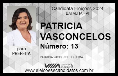 Candidato PATRICIA VASCONCELOS 2024 - BATALHA - Eleições