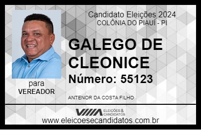 Candidato GALEGO DE CLEONICE 2024 - COLÔNIA DO PIAUÍ - Eleições