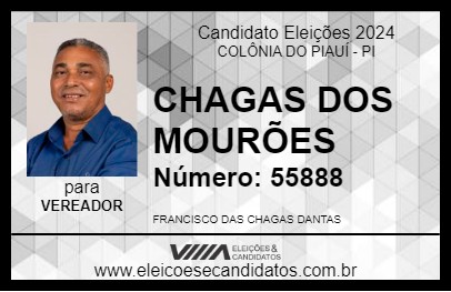 Candidato CHAGAS DOS MOURÕES 2024 - COLÔNIA DO PIAUÍ - Eleições