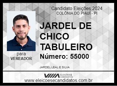 Candidato JARDEL DE CHICO TABULEIRO 2024 - COLÔNIA DO PIAUÍ - Eleições