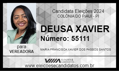 Candidato DEUSA XAVIER 2024 - COLÔNIA DO PIAUÍ - Eleições