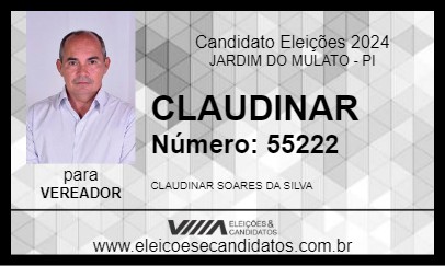 Candidato CLAUDINAR 2024 - JARDIM DO MULATO - Eleições