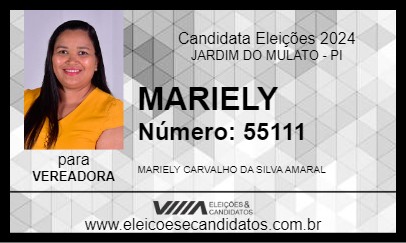 Candidato MARIELY 2024 - JARDIM DO MULATO - Eleições