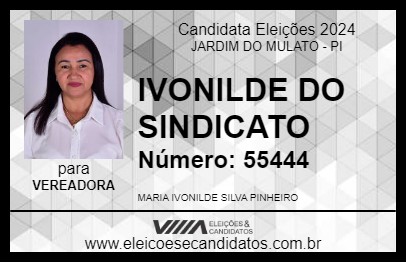 Candidato IVONILDE DO SINDICATO 2024 - JARDIM DO MULATO - Eleições