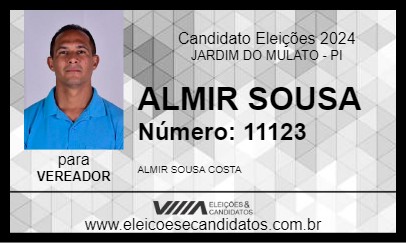 Candidato ALMIR SOUSA 2024 - JARDIM DO MULATO - Eleições