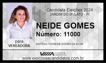 Candidato NEIDE GOMES 2024 - JARDIM DO MULATO - Eleições