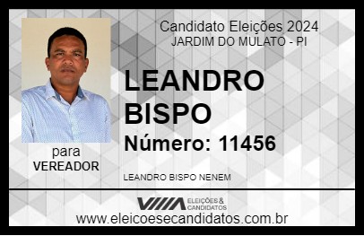 Candidato LEANDRO BISPO 2024 - JARDIM DO MULATO - Eleições