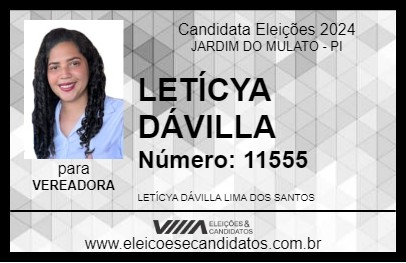 Candidato LETÍCYA DÁVILLA 2024 - JARDIM DO MULATO - Eleições