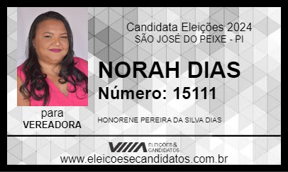 Candidato NORAH DIAS 2024 - SÃO JOSÉ DO PEIXE - Eleições