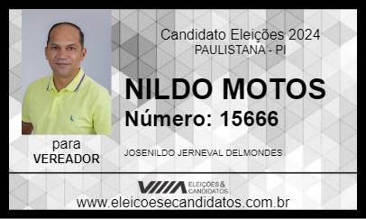 Candidato NILDO MOTOS 2024 - PAULISTANA - Eleições