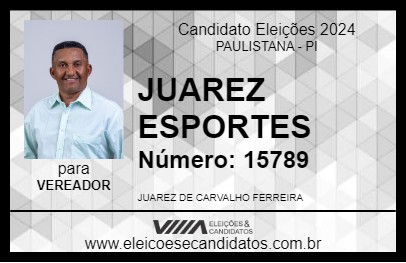 Candidato JUAREZ ESPORTES 2024 - PAULISTANA - Eleições