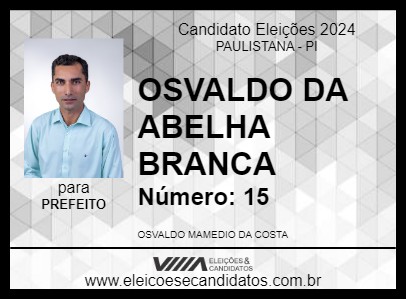 Candidato OSVALDO DA ABELHA BRANCA 2024 - PAULISTANA - Eleições