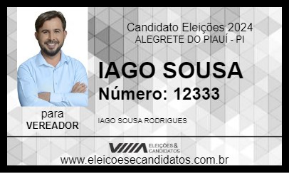 Candidato IAGO SOUSA 2024 - ALEGRETE DO PIAUÍ - Eleições