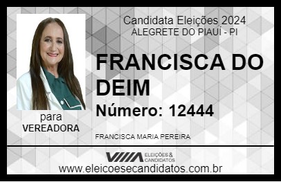 Candidato FRANCISCA DO DEIM 2024 - ALEGRETE DO PIAUÍ - Eleições