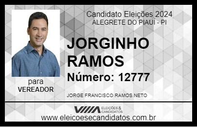 Candidato JORGINHO RAMOS 2024 - ALEGRETE DO PIAUÍ - Eleições