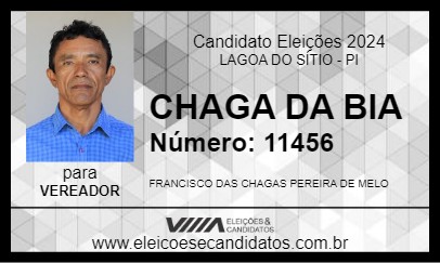 Candidato CHAGA DA BIA 2024 - LAGOA DO SÍTIO - Eleições