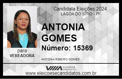 Candidato ANTONIA GOMES 2024 - LAGOA DO SÍTIO - Eleições