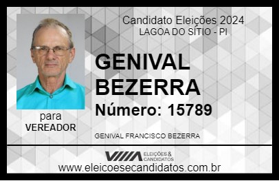 Candidato GENIVAL BEZERRA 2024 - LAGOA DO SÍTIO - Eleições