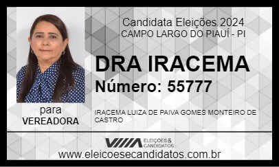 Candidato DRA IRACEMA 2024 - CAMPO LARGO DO PIAUÍ - Eleições