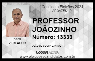 Candidato PROFESSOR JOÃOZINHO 2024 - AROAZES - Eleições