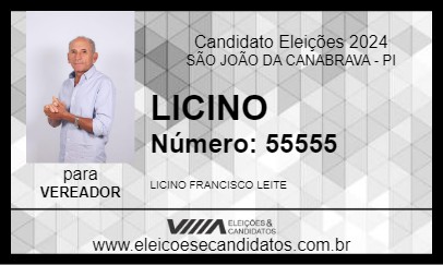 Candidato LICINO 2024 - SÃO JOÃO DA CANABRAVA - Eleições