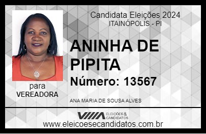 Candidato ANINHA DE PIPITA 2024 - ITAINÓPOLIS - Eleições