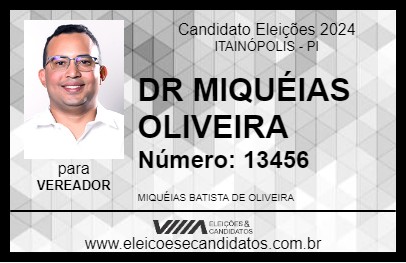 Candidato DR MIQUÉIAS OLIVEIRA 2024 - ITAINÓPOLIS - Eleições