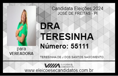 Candidato DRA TERESINHA 2024 - JOSÉ DE FREITAS - Eleições