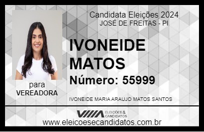 Candidato IVONEIDE MATOS 2024 - JOSÉ DE FREITAS - Eleições